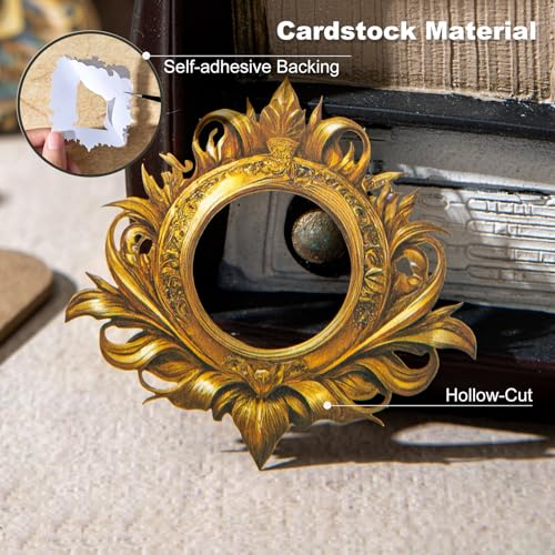 60 Pcs Medieval Frame Stickers for Scrapbooking and Journaling | Heraldic crests, Celtic knots and floral details on cardstock for journaling, collages and layering - color: Medieval Crests