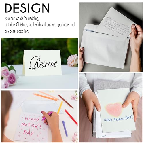 Blank Cards and Envelopes 4x6, 30 Pack White Invitation Card Stock with 30 Pack A4 Size, Self-Seal Thank you Blank Greeting Cards with Envelopes for All Occasion DIY, Print custom - color: White, size: A4 Envelopes & 4x6 Cards
