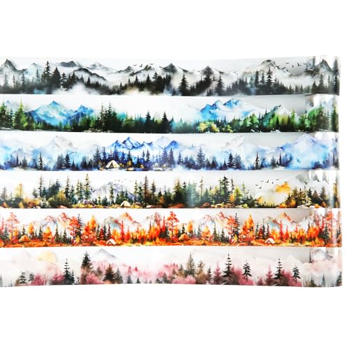 6 Rolls Mountain Landscape PET Tape for Scrapbooking - style: Mountain Forest