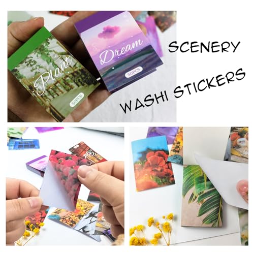 PRSTINCOL Washi Stickers Set, Assorted Colors, 6 Sets 300 Pcs - color: Color Style Washi Stickers Book
