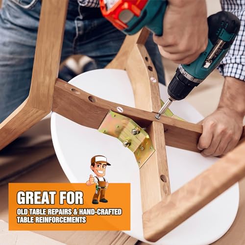 Kerf Mount Corner Bracket, Set of 4 Surface Mount Corner Bracket for Table Aprons, Connection Table Top, Legs, Frame, Repairing or Building Table (4)