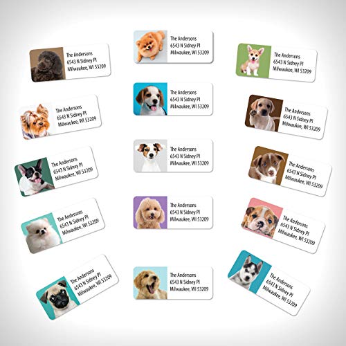 Customized Personalized Address Labels - Made in the USA by Kenco (250 Labels, Puppies) - color: Puppies, size: 250 Labels