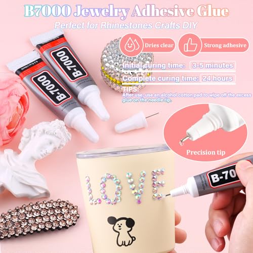 BELLEBOOST 36000Pcs Crystal AB Rhinestones Bedazzling Kit - color: AB 2-6mm, size: Large Pack with Glue