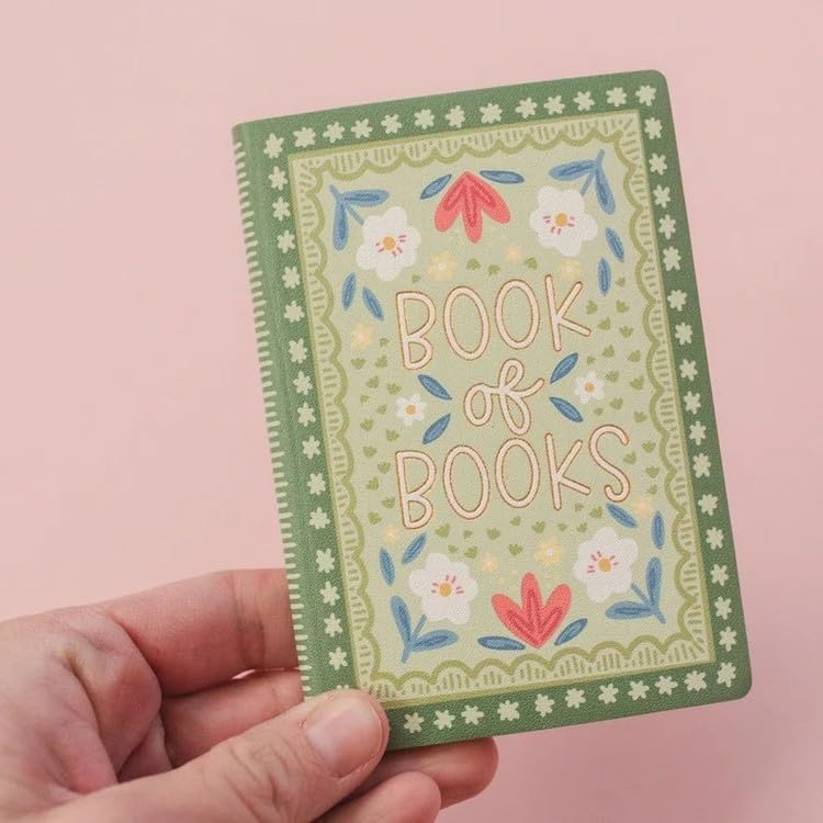 Pippi Post Mini Book of Books Notebook Journal, 3 x 4.5 Inches Travel Leather Journal, Small Journaling Notebook for Tracking and Reading Log, Pocket Notepad, Book Lovers Gifts - color: Books