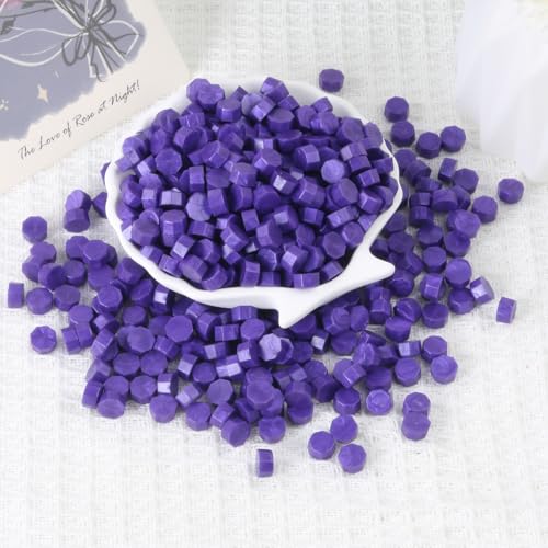 Purple Wax Seal Beads, HOSEALING Premium 360pcs Sealing Beads for Wax Seal Stamp, Sealing Wax Pellets Refill Pack for Wax Seal Kit, Wedding Invitations, Envelope, Cards, Letter Sealing - color: Purple