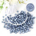 Gray Blue Wax Seal Beads, HOSEALING Premium 360pcs Sealing Beads for Wax Seal Stamp, Metallic Blue Sealing Wax Pellets Refill Pack for Wax Seal Kit, Wedding Invitations, Envelope Letter Sealing - color: Gray Blue
