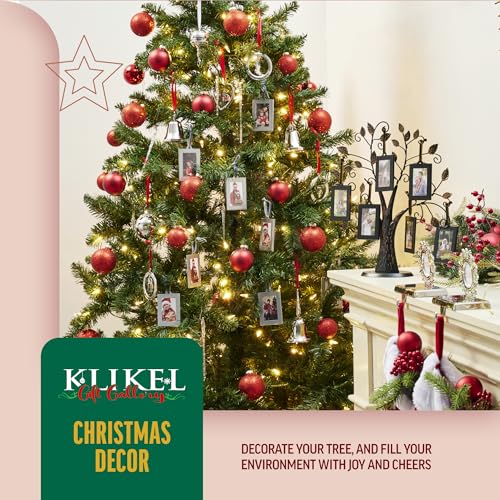 Klikel Picture Frames Ornament - Silver Small Hanging Picture Frames - Photo Ornaments For Tree - Set of 8 - color: Silver