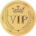 CRASPIRE 408pcs 2 Inch Crown Gold Foil Stickers VIP Word Star Gold Embossed Gold Certificate Seals Self Adhesive Waterproof Round Dot Medal Decoration Label for Gift Packaging Envelope Card Seal - style: VIP