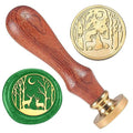 Deer Forest Wax Sealing Stamp, 1" Brass Stamp Head with Wood Handle for Envelopes, Invitations, Wine Packages, Greeting Cards, Wedding - color: Deer