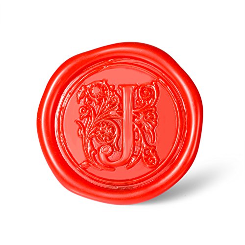 Mceal Wax Seal Stamp, Large Seal 1 1/5"(30mm) Dia, Silver Brass Head with Wooden Handle, Regal Letter A to Z Series (Letter J) - color: J