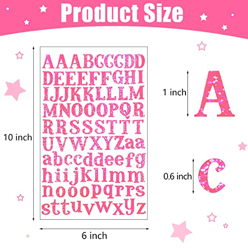 2160 Pieces 24 Sheets Holographic Laser Letter Stickers, Multiple Colors | Glitter Self Adhesive Stickers, Shiny Alphabet DIY Small Vinyl Decorative Decals, for Cups Scrapbooks Window Door Cars - color: Multiple Colors