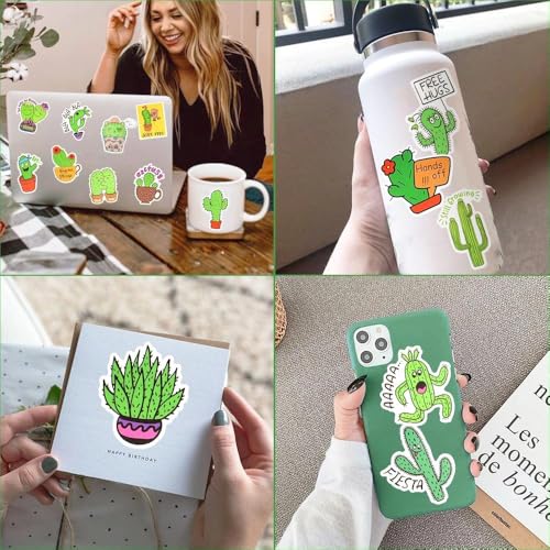 Plant Stickers 50Pcs for Water Bottles Scrapbook, Aesthetic Gifts - style: Cactus Stickers
