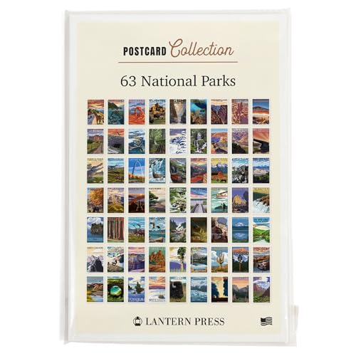 Lantern Press 63 National Parks - Postcard Set of 63 Different Original Hand Illustrated Postcards - color: 63 National Parks
