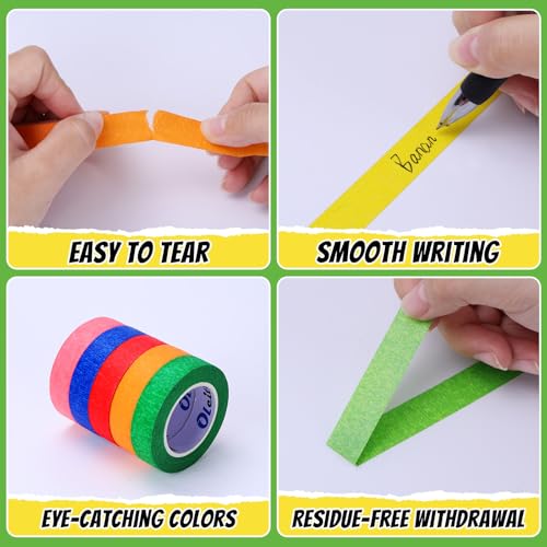 24 Rolls Colored Masking Tape 0.6 Inch x 360 Yards Rainbow Craft Tape Bulk - color: 24 Colors, size: 0.6in x 15Y-24Pack