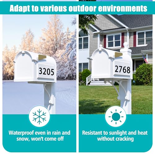 100 PCS Number Stickers, 4" Waterproof Mailbox Number Label, Consecutive Numbers 0-9, Self-Adhesive and Residue-Free, Ideal for Mailboxes, Storage Boxes, Organizers, Cabinets and More - color: Black, size: 4"