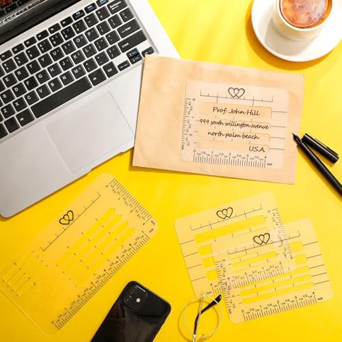 Teling 5 Pack Straight Line Stencil for Journaling, Stencil Templates Set