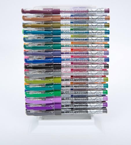 Cra-Z-Art Scribble Stuff 32ct Gel Pens Tower, 32 Bright Fun Colors, an Assortment of 12 classic, 10 neon and 10 metallic fashion ink colors in display stand. Great for Kids,Teens and Adults!