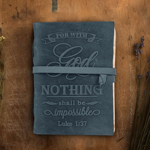 LEATHER VILLAGE Mens Prayer Journal, Navy Blue 7x5. - color: Blue, size: 7 inches X 5 inches