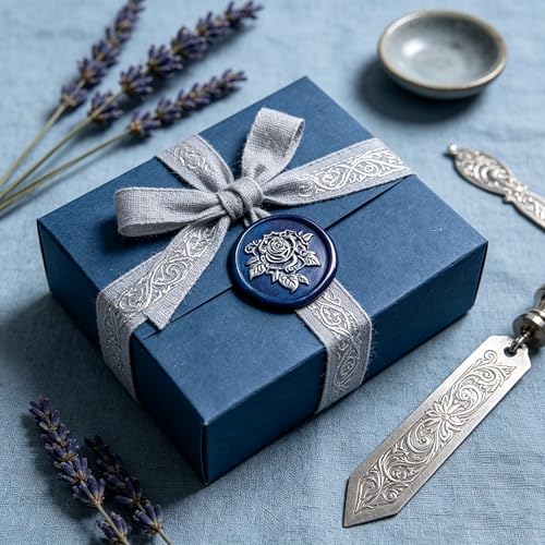 LANKIN Rose Wax Seal Stamp, Floral Plant Theme; 25mm Brass Head(No.12) - color: Rose-12