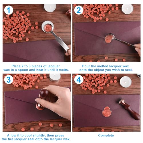 360Pcs Antique Wine Red Sealing Wax Beads Set - color: Wine Red