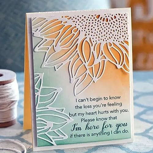 Lapoo 3D Backgrounds Frame Metal Cutting Die for Scrapbooking, New Cutting Dies DIY Album Card Making Decor Paper Craft Metal Die Cuts Party Wedding Decorations (Sunflower 5.5 x 4.3 in) - color: Sunflower 5.5 x 4.3 in