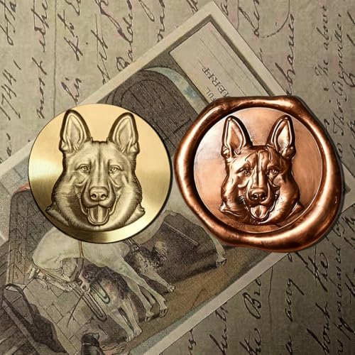 Mceal Wax Seal Stamp Head, 3D Embossed Relief for DIY Crafts, Wedding Invitations, Gift Wrapping,Animal Pet & Beasts Collection Dog-German Shepherd - style: German Shepherd