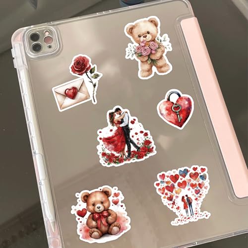 200 Pcs Valentines Day Heart Stickers for Journals Cards Gift Wrapping Scrapbooks DIY Crafts, Heart Stickers,Pink Red Love Theme Premium Craft Supplies - color: Romantic Hearts, style: Art Deco