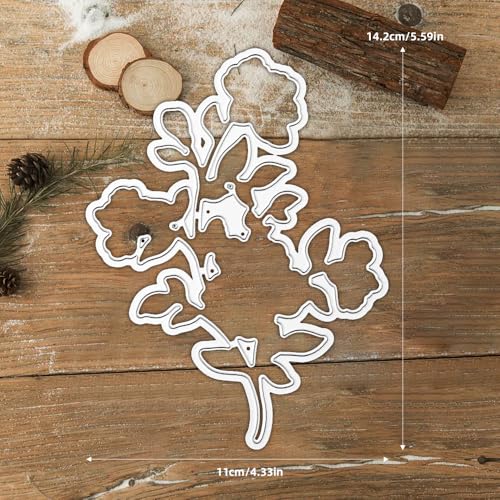 Clear Stamps and Metal Cutting Dies Set for Card Making Scrapbooking, DIY Craft Stamps and Dies Kit for Journaling, Albums, Greeting Cards, Holiday Cards, Birthday, Christmas (YX1914) - color: YX1914