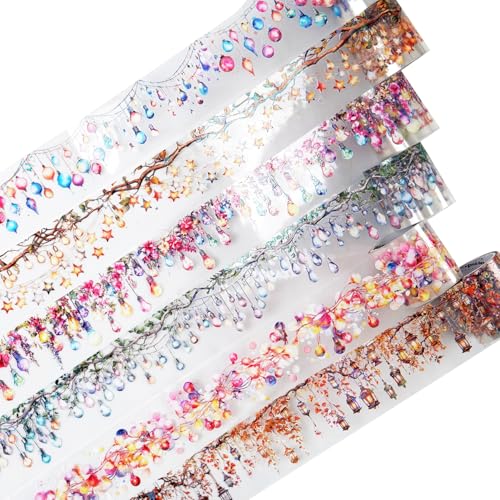 6 Rolls Holographic PET Tape for Scrapbooking and Journaling - style: Light Surround