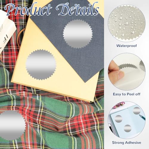 300 PCS Embossing Stickers, Notary Seal Labels, Gold Metallic Embossing Stickers with Serrated Edge for Certificates, Envelopes, Package, Awards, Legal (Silver) - color: Silver