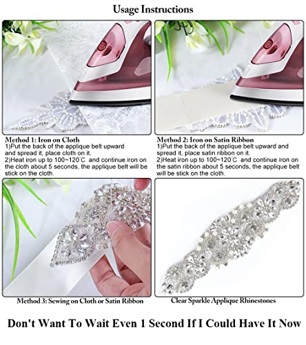ShiDianYi Wedding sash Bridal Belts Gold Rhinestone Trim Applique Bridal sash Bridal Shower -RA004 - color: Gold, size: 1 Count (Pack of 1)