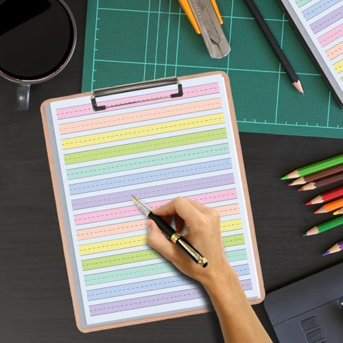 (3-Pack) 8.5" x 11" Handwriting Paper - 150 Sheets/300 Pages Double Side Colored Primary Writing Paper for Kids with ADH, 0.5" Multi-Color Raised Line Paper - color: Primary Writing Paper, size: 3-Pack