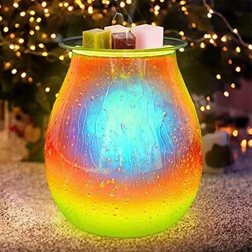 Dicimi Handmade 3D Droplet Candle Warmer Light, Electric Wax Melt Warmer with Warm Glow, Safe Flameless Aroma Lamp for Essential Oils, Unique Home Decor Gift for Women Mom Wife Birthday - color: Green Droplet