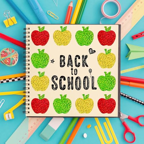 Whaline Back to School Apples Stickers Roll Holographic Apples Waterproof Decals Self-Adhesive Sparkly Teacher Reward Stickers for First Day of School Party Supplies Envelope Scrapbook Decor, 500Pcs - style: Apple