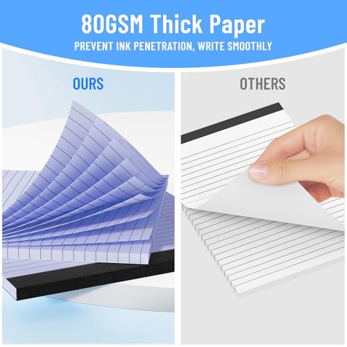 3pcs Legal Pads 8.5 x 11, Purple Notepads 8.5 x 11 In, Perforate Wide Ruled - color: Purple