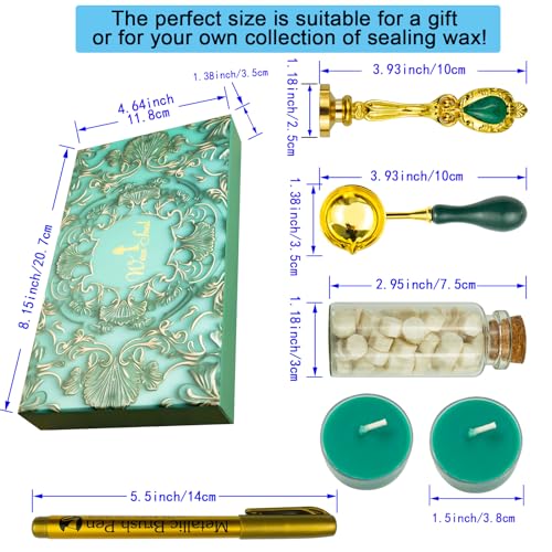 Letter Wax Seal Stamp, Ioggtser Alphabet V Wax Seal Stamp Set Including 1Pcs Copper Head with Iron Handle, 60 Pcs Wax Seal Beads, 1Pcs Wooden Melting Spoon, 2Pcs Candles, 1Pcs Wax Seal Pen - style: Letter V set