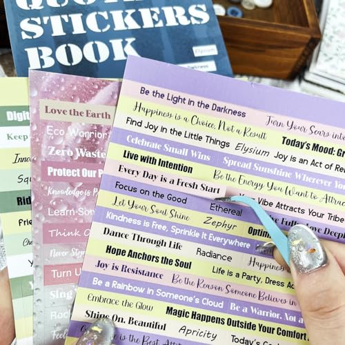 PRSTINCOL 2346PCS Quote Stickers,48 Sheets Scrapbook Supplies Kit Word Stickers for Journaling, Card Making, Vision Board Supplies for Adults Crafting - color: Quote_pad_blue