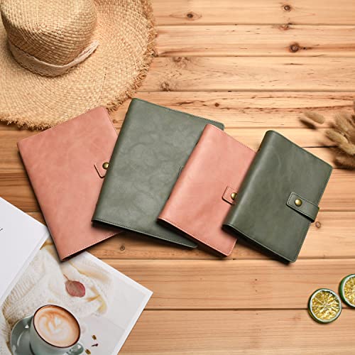 WONDERPOOL Leather Journal Dotted Paper Refillable Writing Binder Notebook - Leather Spiral Diary with Inner Organizer Pockets for Man and Woman (Green, A5) - color: Green, size: A5