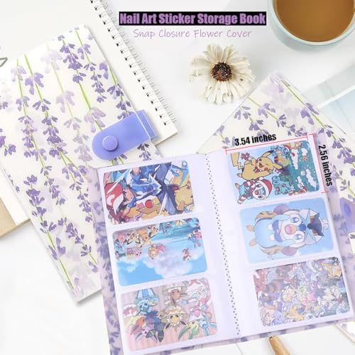 3D 91 Sheets Nail Art Stickers &Nail Decals Storage Book Set - color: 91 Sheets Nail Stickers&storage Book Set