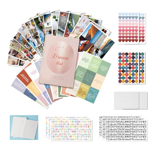 Soft Blush All-in-One Vision Board Kit, 540 Pre-Cut Cards, 30 Sheets - color: Pink