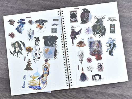 12 Sheets Gothic Style Washi Stickers Scrapbooking Supplies Journaling Vintage Scrapbook Sticker DIY Art Craft Retro Decals for Junk Journals Planner Diary Agenda Bike Skateboard Laptop Collage Albums - color: G