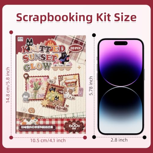 Sticker Scrapbooking Supplies for Junk Journal, 20 Sheets PET Stickers - Vintage Journaling Stickers(TZ-016-005) - color: Woven Sunset