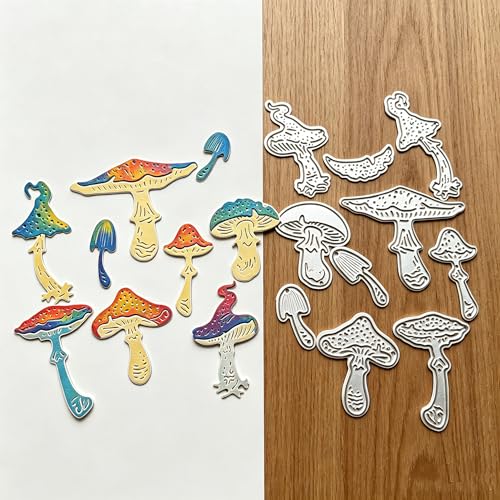 Lapoo Flowers Cutting Die for Scrapbooking - Durable Metal Cutting Die for DIY Scrapbook Photo Album Decorative Paper Card, Scrapbooking Die-cuts (Small Mushrooms 3.1 x 3.1 in) - color: Small Mushrooms 3.1 x 3.1 in