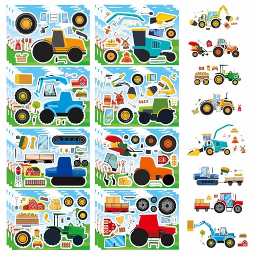 Make Your Own Farm Tractor Stickers, Make a Face Sticker, Autumn Stickers - style: Farm Tractor