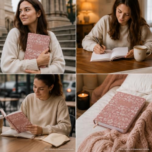 Eccolo Christian Journal Notebook Hardcover Lay Flat 192 Ivory Lined Pages - color: Beech, size: 6X8