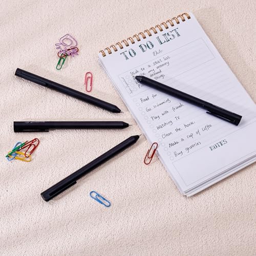 BAYTORY 8Pcs Gel Pens, 0.5mm Rotatable Fine Point Black Ink (Black) - color: Black