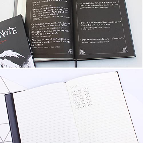 4 PCS Set Notebook Anime Cosplay Japan Anime Theme Writing Journal, Feather Pen, L Necklace & Book Chain Anime Accessories