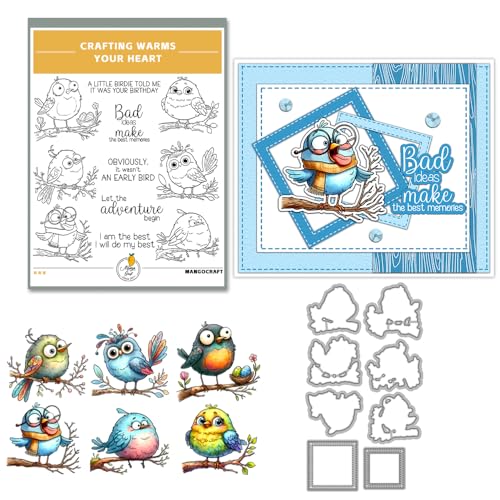 Clear Stamps and Metal Cutting Dies Set for Card Making Scrapbooking, DIY Craft Stamps and Dies Kit for Journaling, Albums, Greeting Cards, Holiday Cards, Birthday, Christmas (YX2029) - color: YX2029