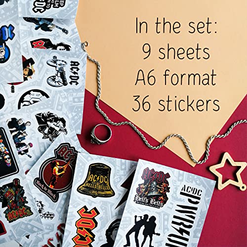 Rock Band Stickers for Adults, 80s Rock Guitar Decals, 36 Pieces Waterproof Stickers for Laptop & Skateboards, Gifts for Women & Men - color: Classic Rock Stickers