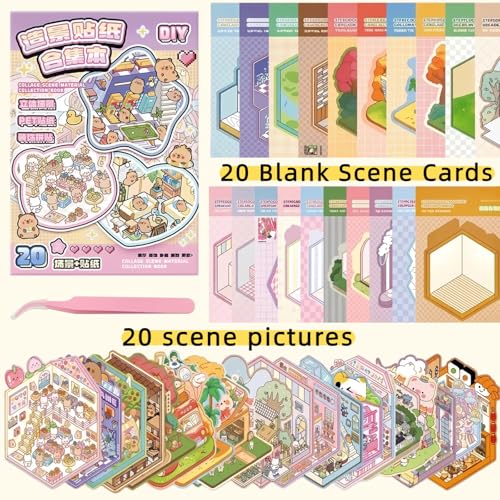 Soft 3D Landscape Sticker Set, Pink Tweezers